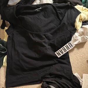 Urban Outfitters Black Scoop Neck Tee